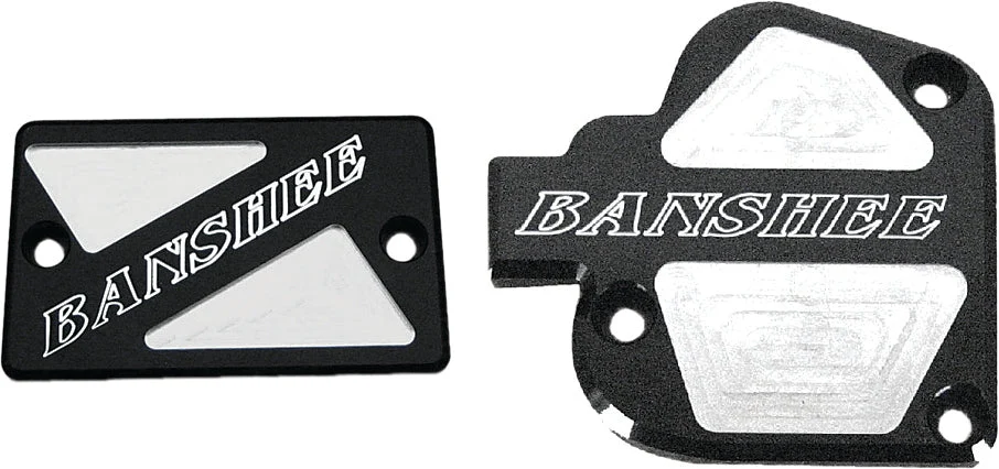 Throttle & Brake Cover Set Black Logo Banshee