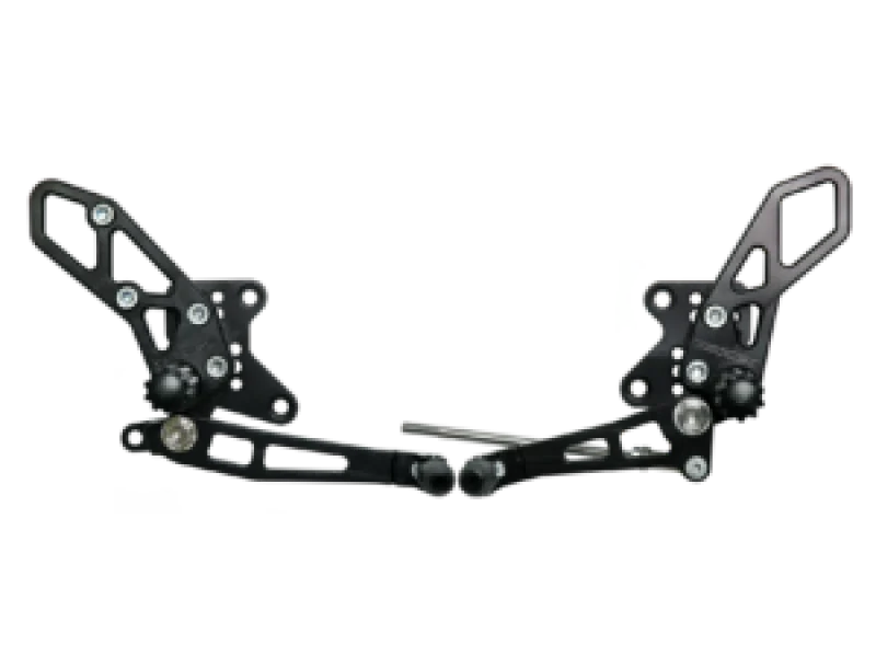 Vortex Racing 08-13 Kawasaki EX250 Ninja,13-17 EX300 Ninja Adjustable Rearsets- Black - RS424K