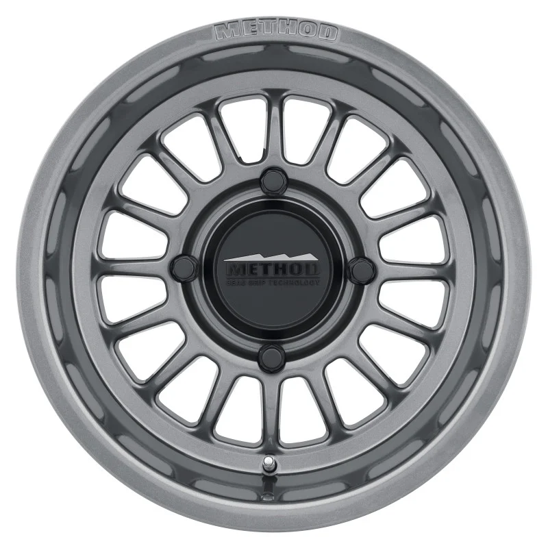 Method MR411 Bead Grip 15x7 / 4+3/13mm Offset / 4x156 / 132mm CB Gloss Titanium Wheel - MR41157046843
