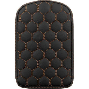 SADDLEMEN RoadSofa™ Sissy Bar Pad - Honeycomb - Orange Stitching 041149ORA