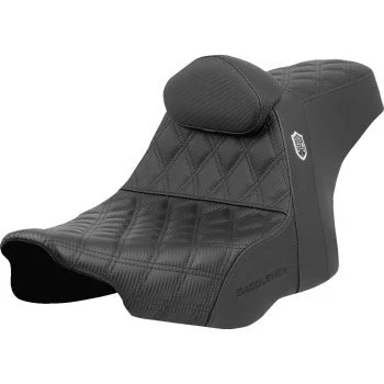SADDLEMEN Pro Series SDC Performance Seat - Lattice Stitch - Gripper - w/ Backrest - FLH/FLT '23-'24 SC82307DB0