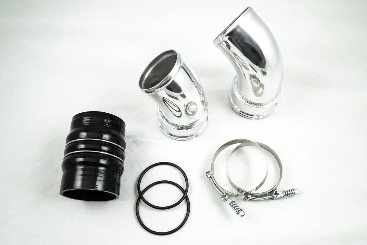 Rudy's Polished Aluminum Cold Side Intercooler Pipe & Boot Kit For 06-10 6.6 Duramax