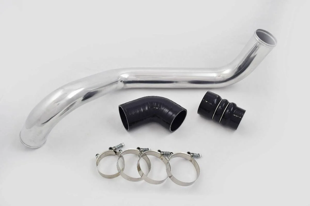 Rudy's Polished Aluminum Hot Side Intercooler Pipe & Boot Kit For 04.5-10 6.6 Duramax