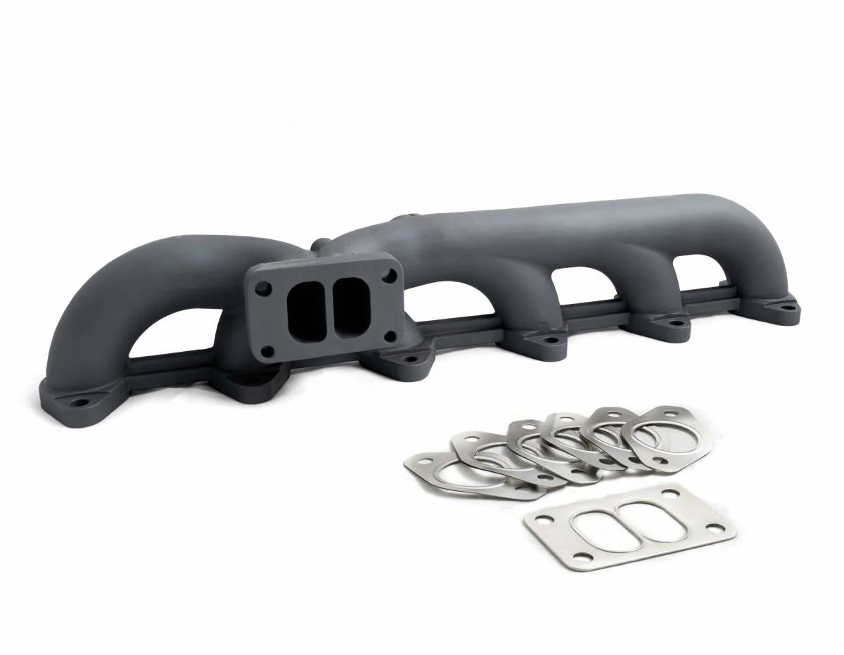 Rudy's High Temp Ceramic Coated High Flow Stainless Steel Exhaust Manifold For 03-07 5.9 Cummins