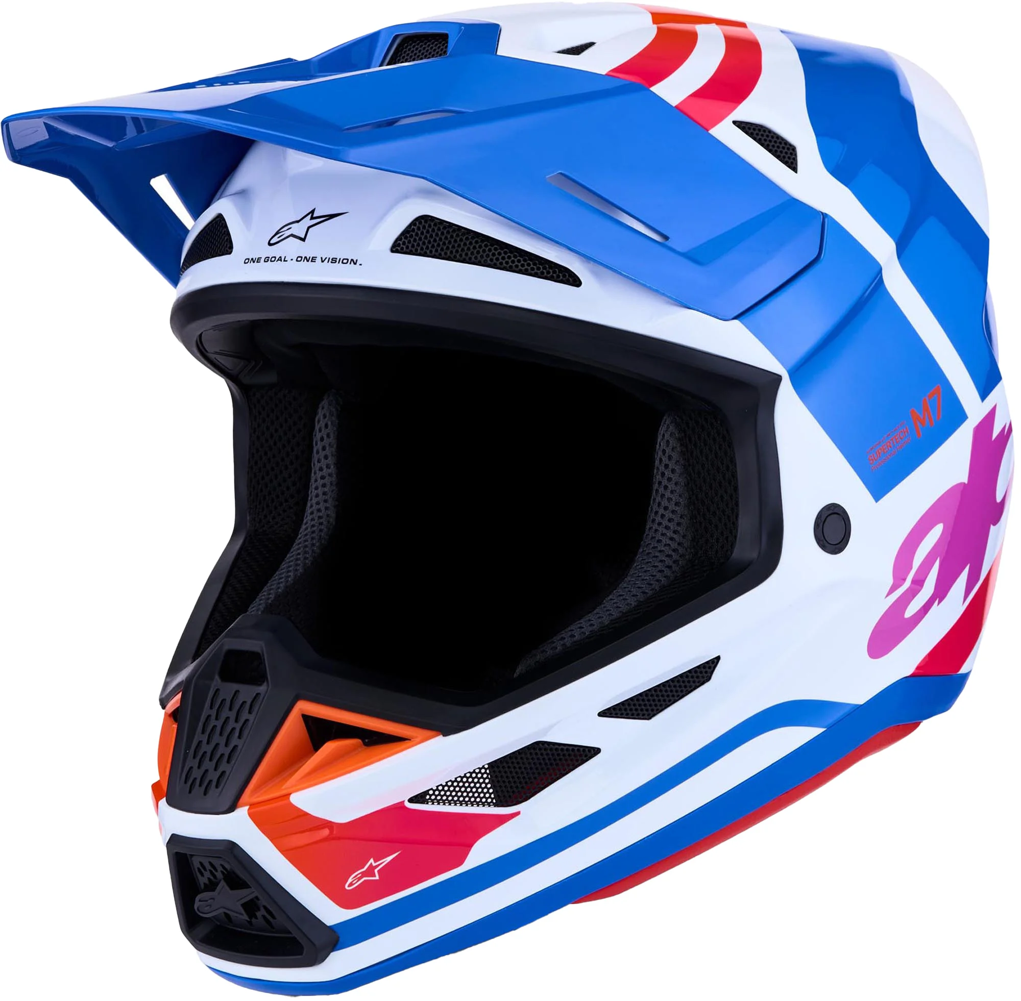 Alpinestars S-M7 Core Motocross Helmet white/blue/orange