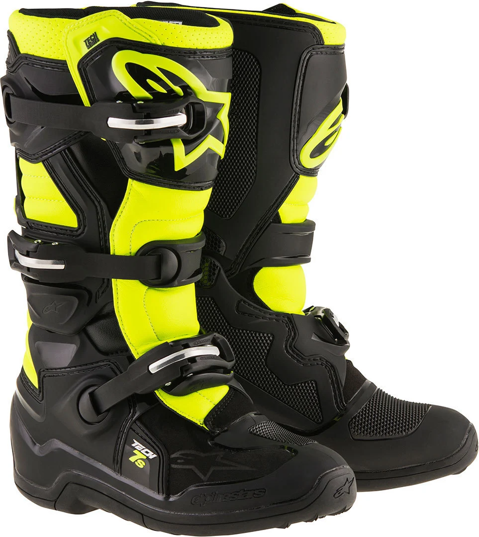 Alpinestars Tech 7S Youth Motocross Boots neon yellow/black