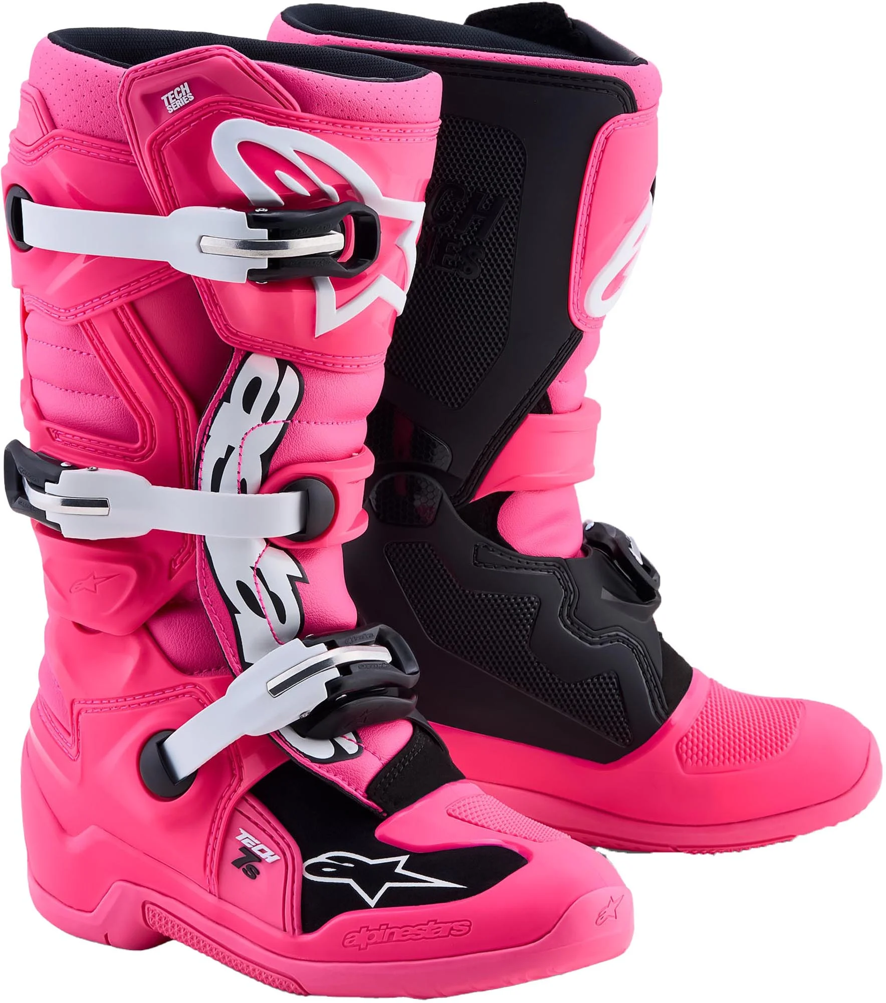 Alpinestars Tech 7S Youth Motocross Boots black/white/pink