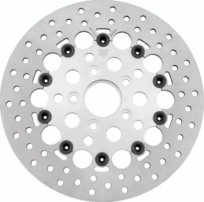 Twin Power 84-17 Big Twin Exc 11.8 and Lug Mount 84-13 XL Front 11.5 Floating Rotor W/Holes Silver - 666835