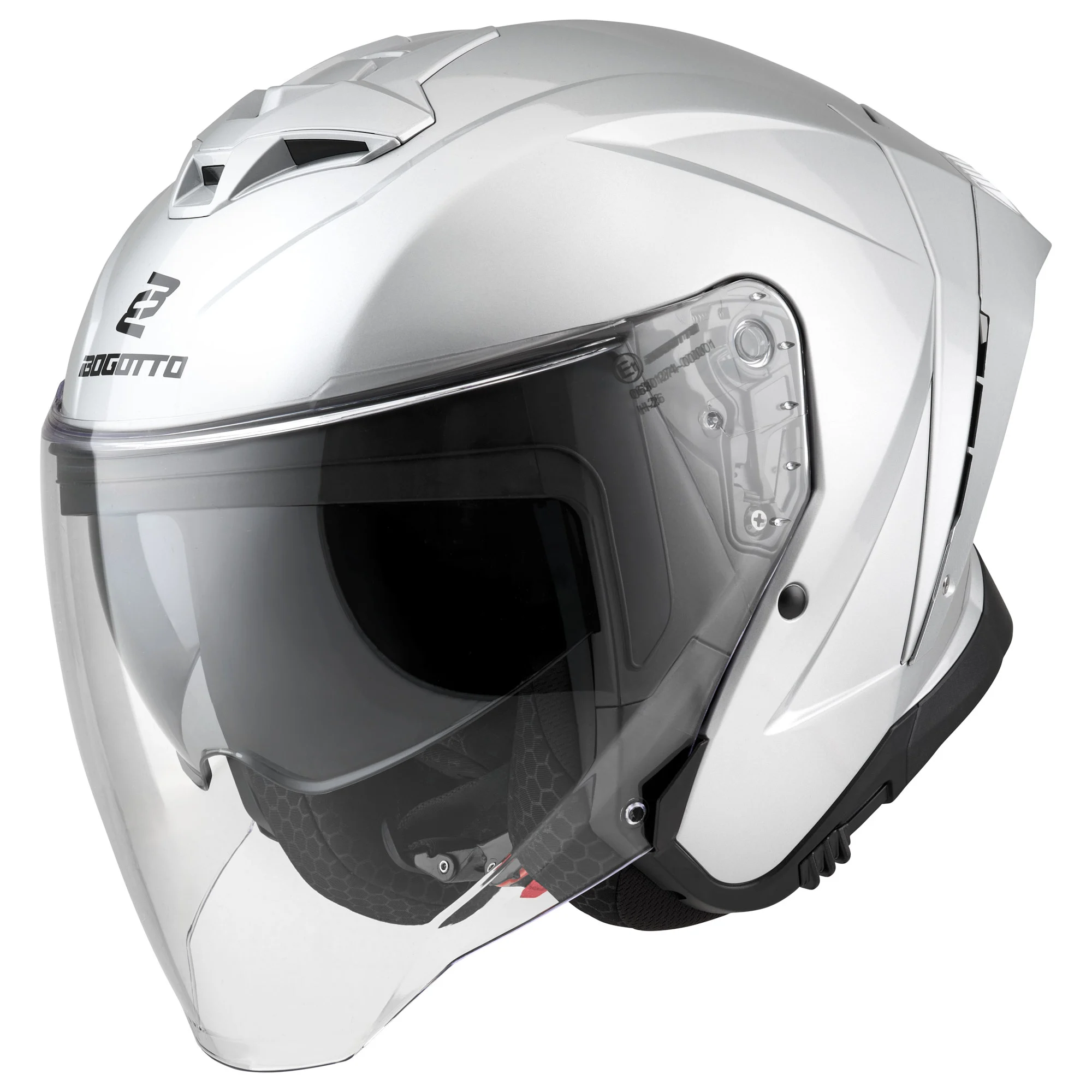 Bogotto H599 Jet Helmet Silver