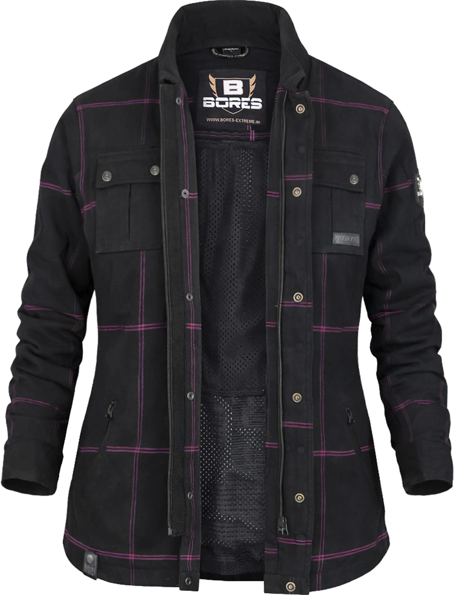 Bores Lumberjack Premium Plus Bortexx Ladies Motorcycle Shirt B black/pink