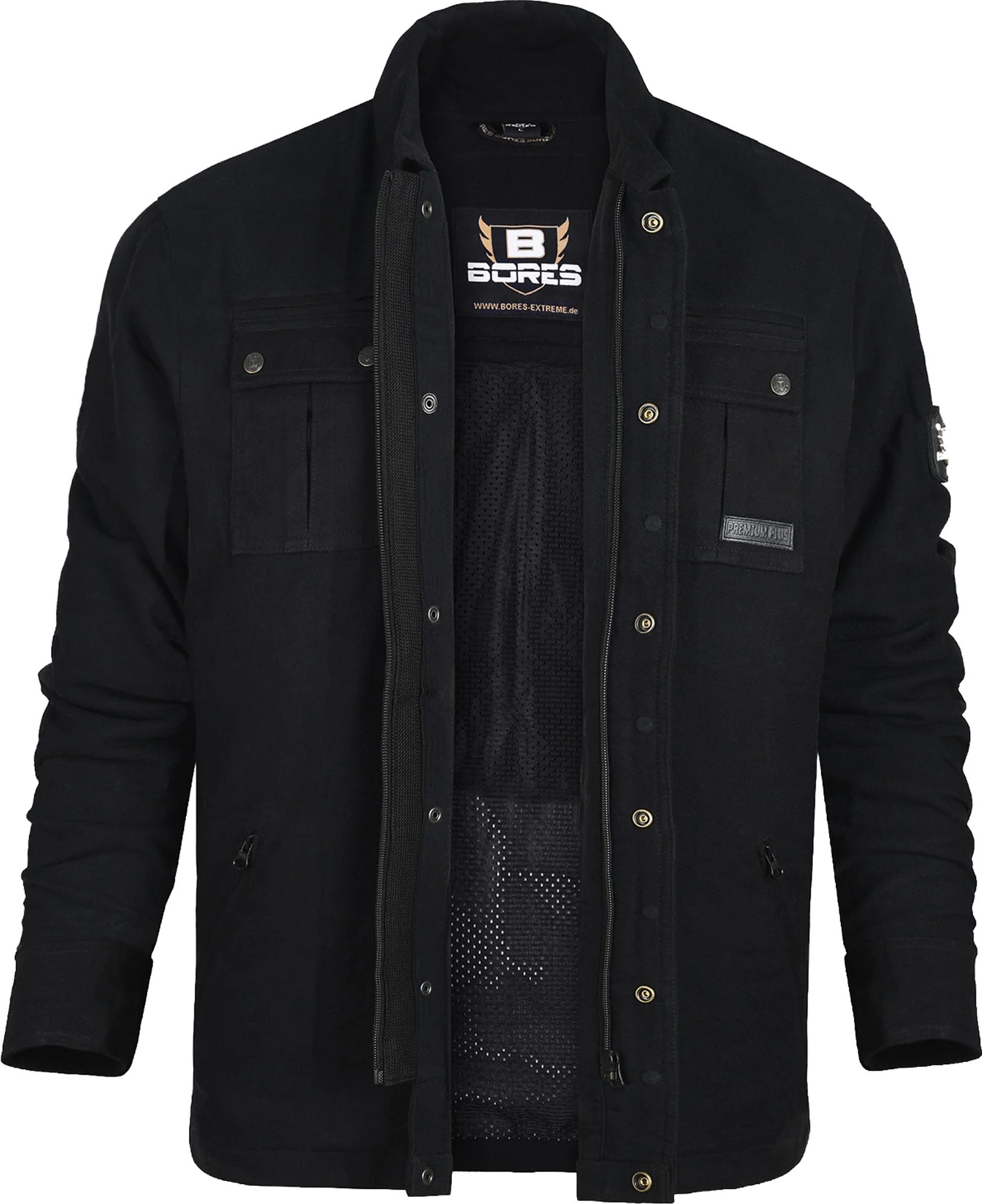 Bores Urban Premium Plus Stretch Bortexx Motorcycle Shirt B olive/green
