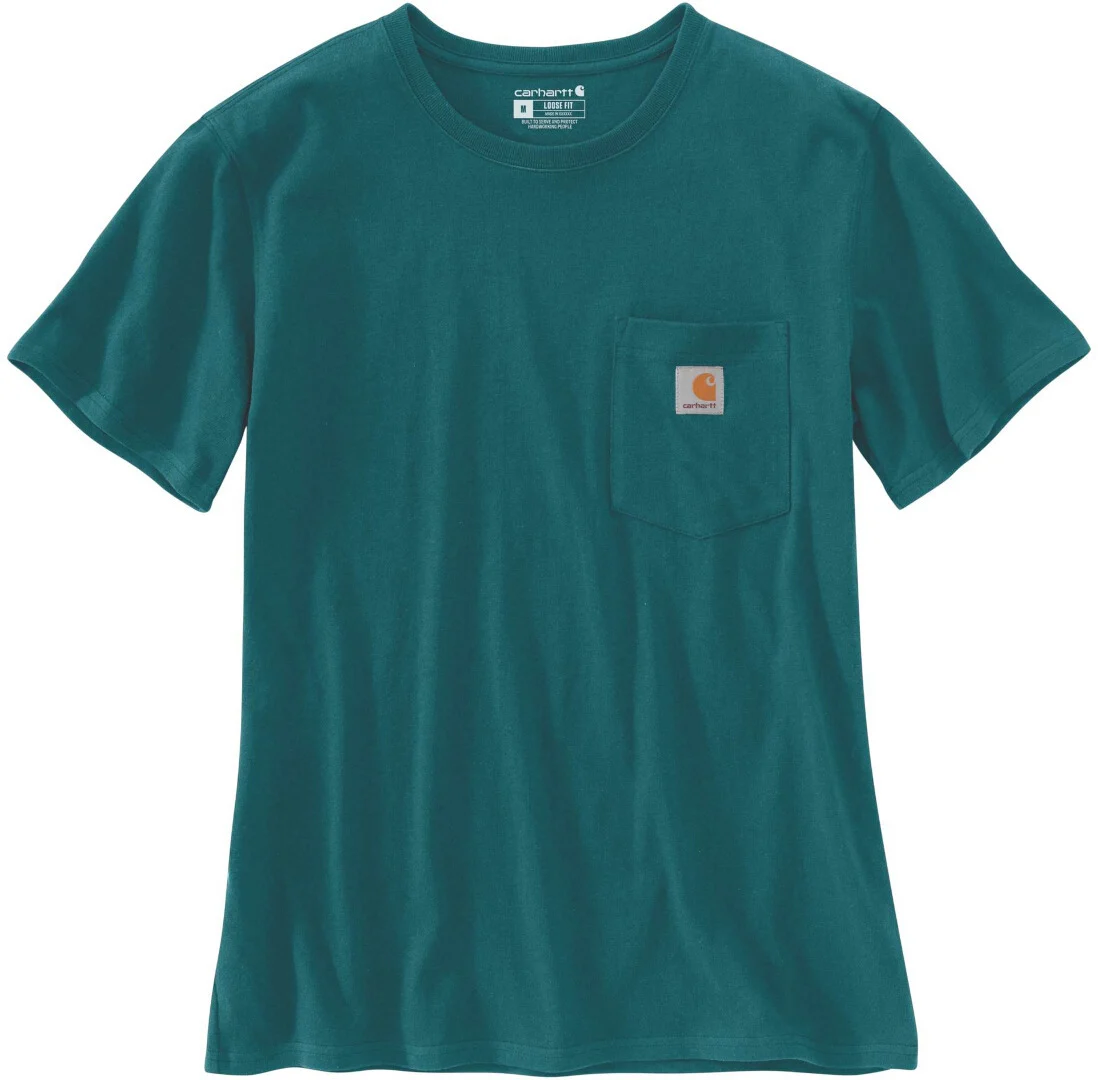 Carhartt Iconic WK87 Pocket Ladies T-Shirt dark green