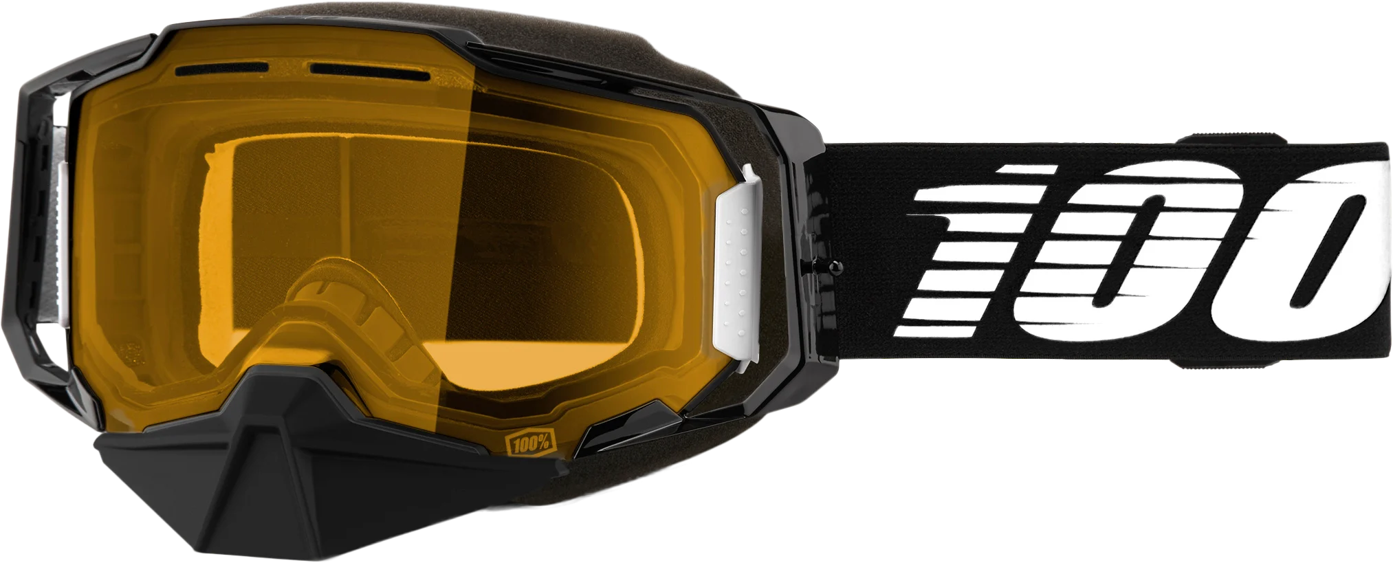 Armega Snowmobile Goggle Black W/ Ylw Lens