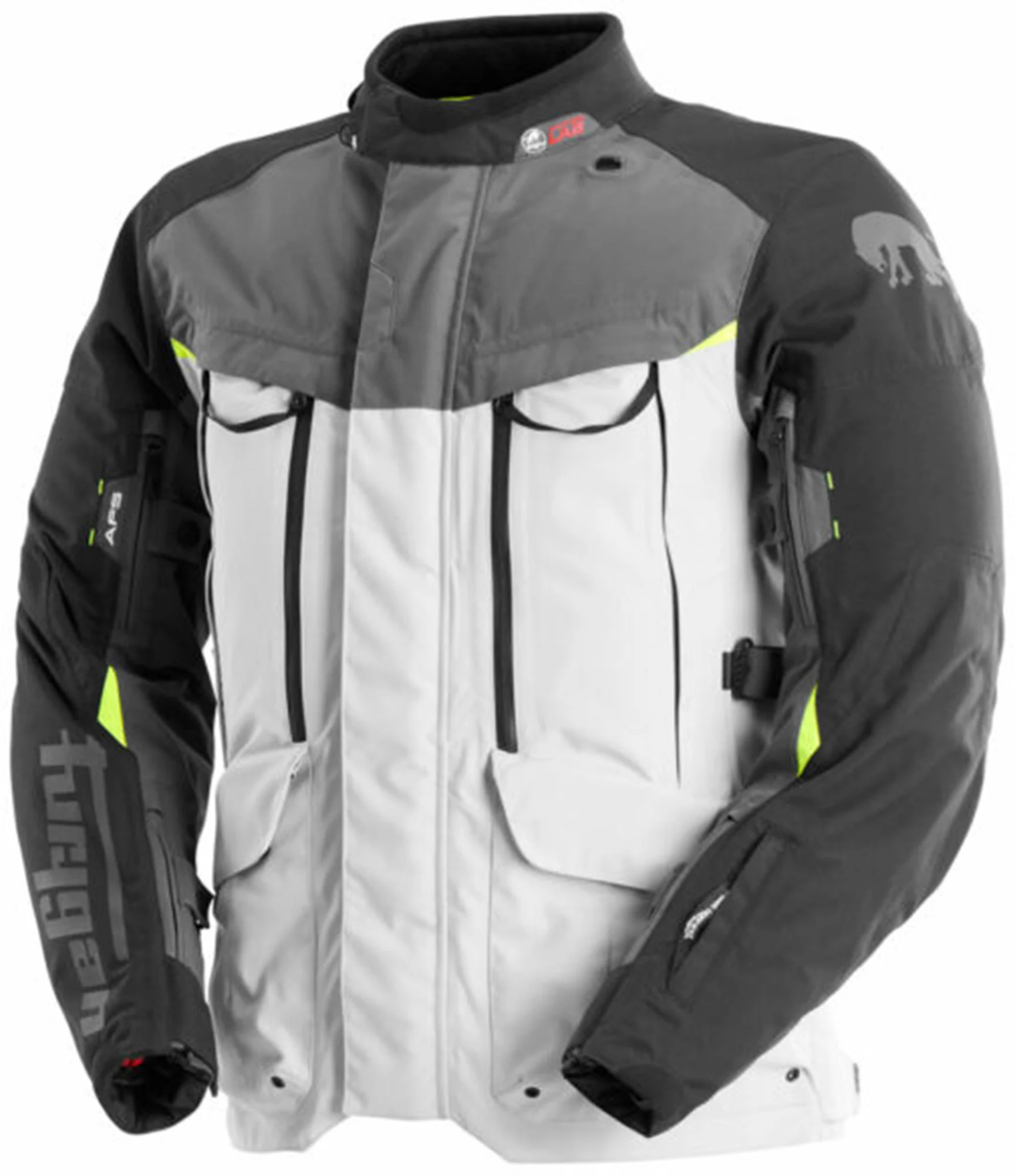 Furygan Challenger waterproof Motorcycle Textile Jacket black/white/yellow