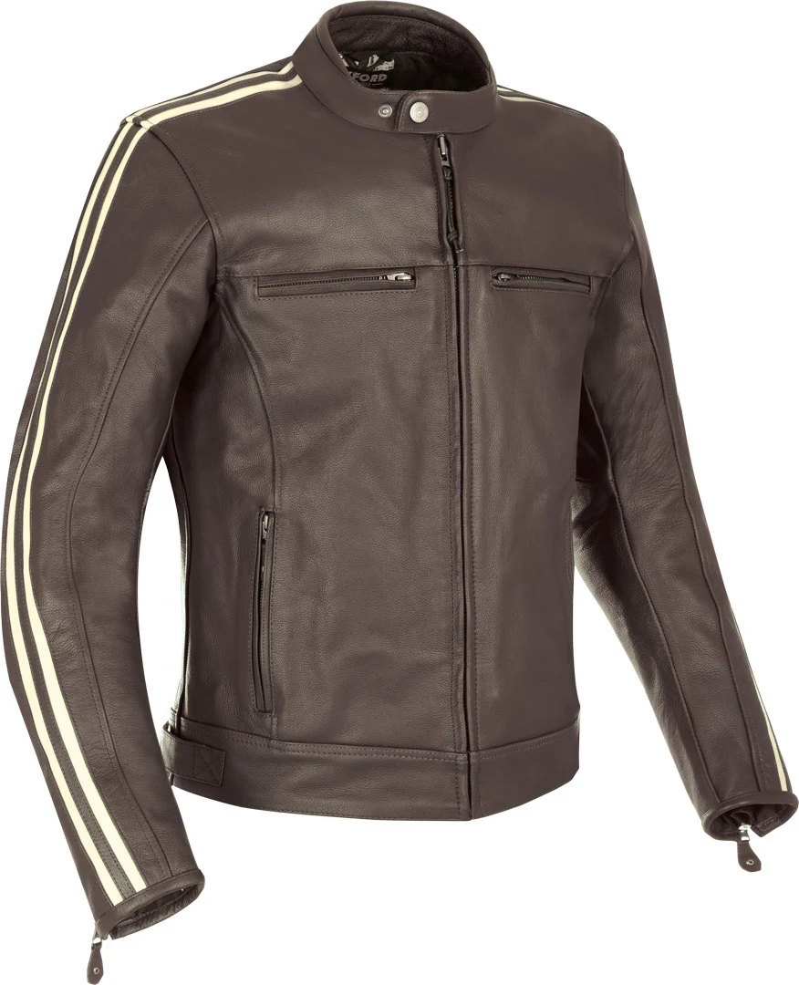 Oxford Bladon Motorcycle Leather Jacket brown