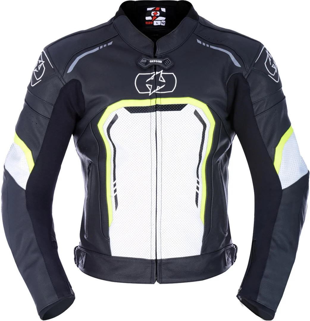 Oxford Strada Motorcycle Leather Jacket black/white