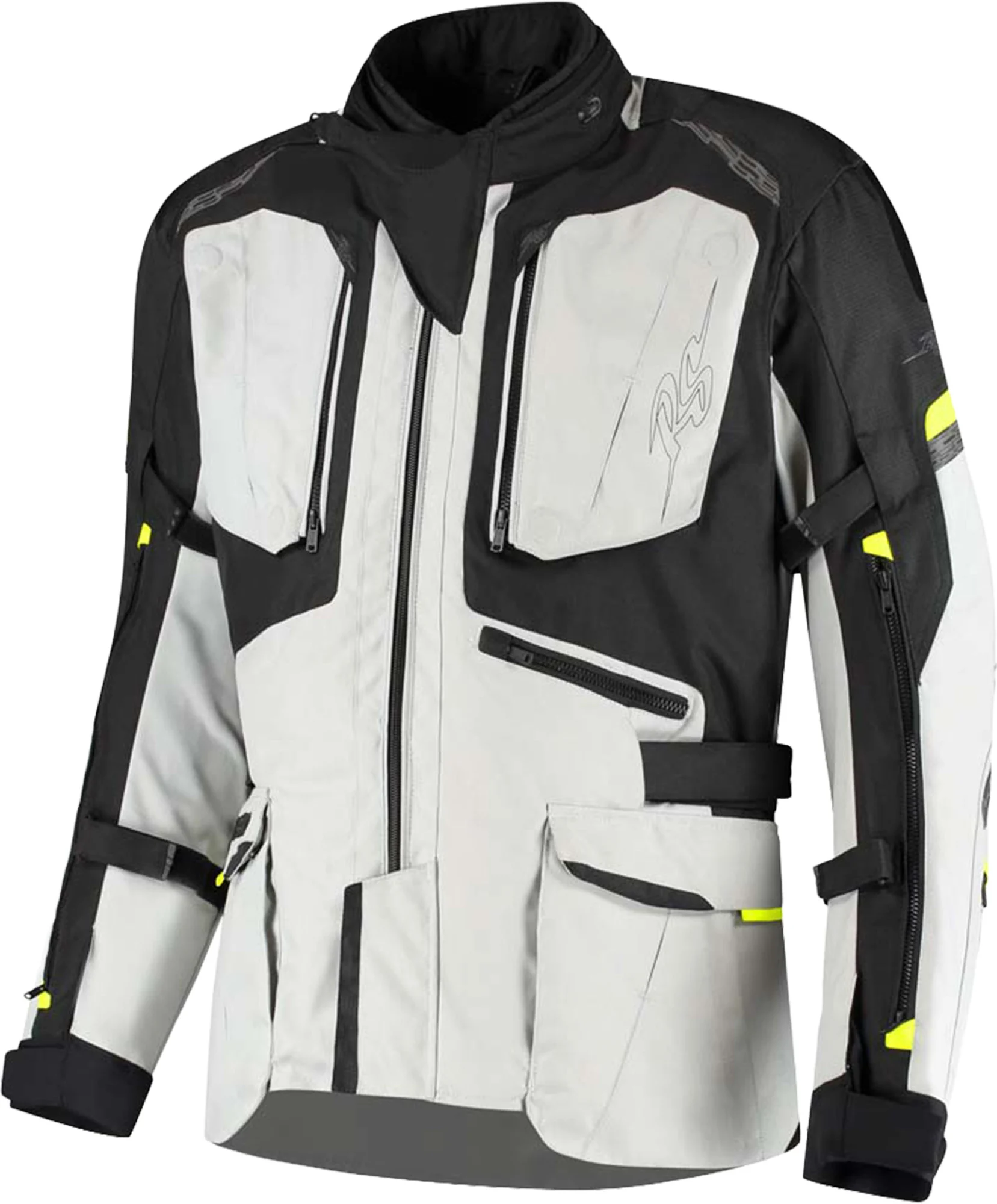 Rusty Stitches Cliff Waterproof Motorcycle Textile Jacket light grey/black