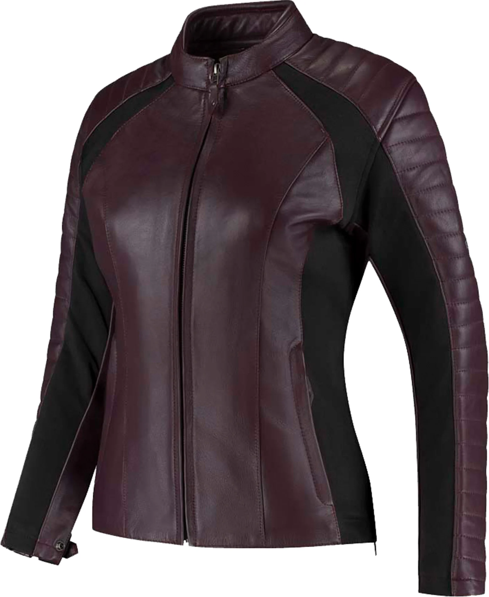 Rusty Stitches Donna Ladies Motorcycle Leather Jacket Eggplant