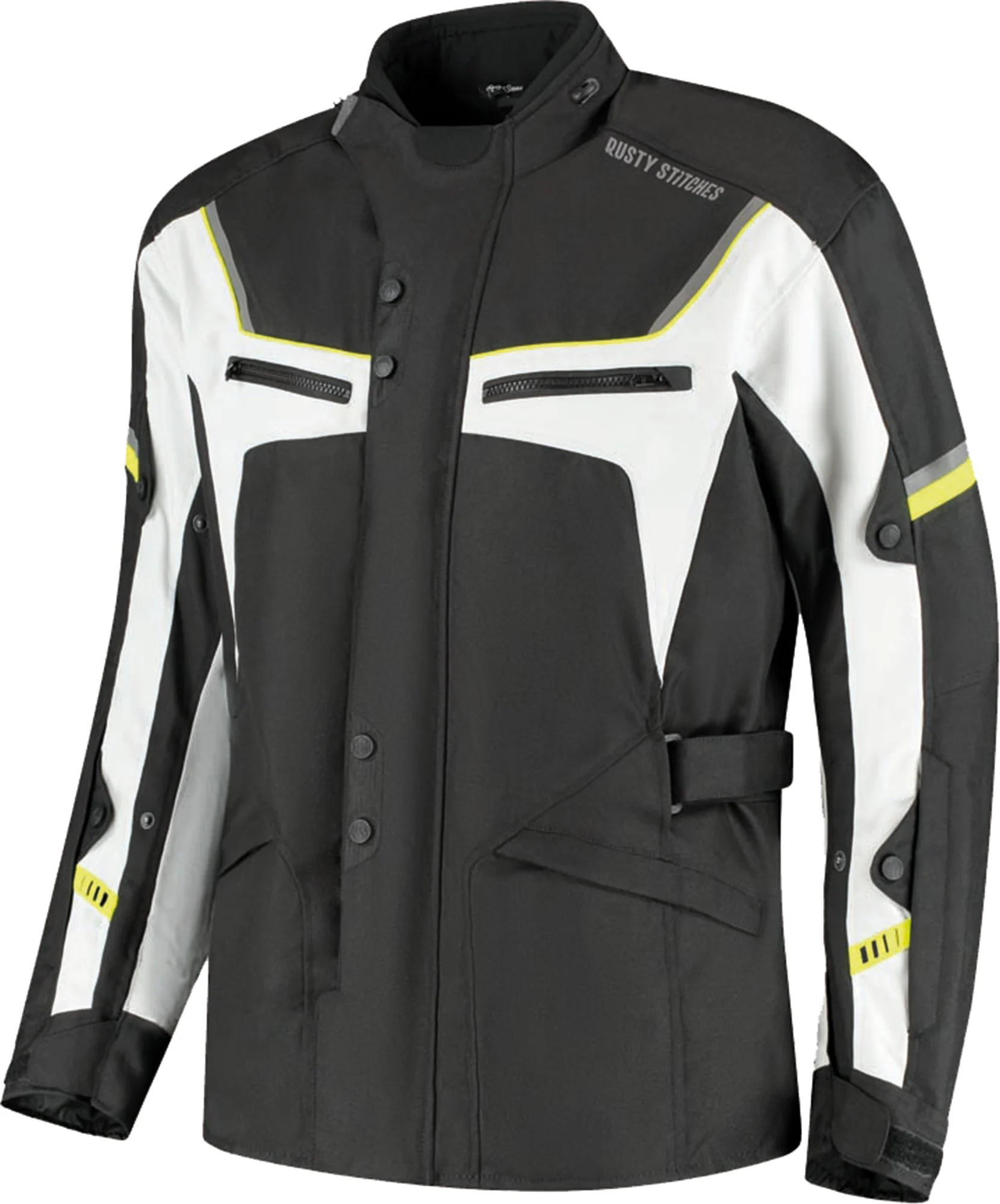 Rusty Stitches Luke waterproof Motorcycle Textile Jacket black/yellow