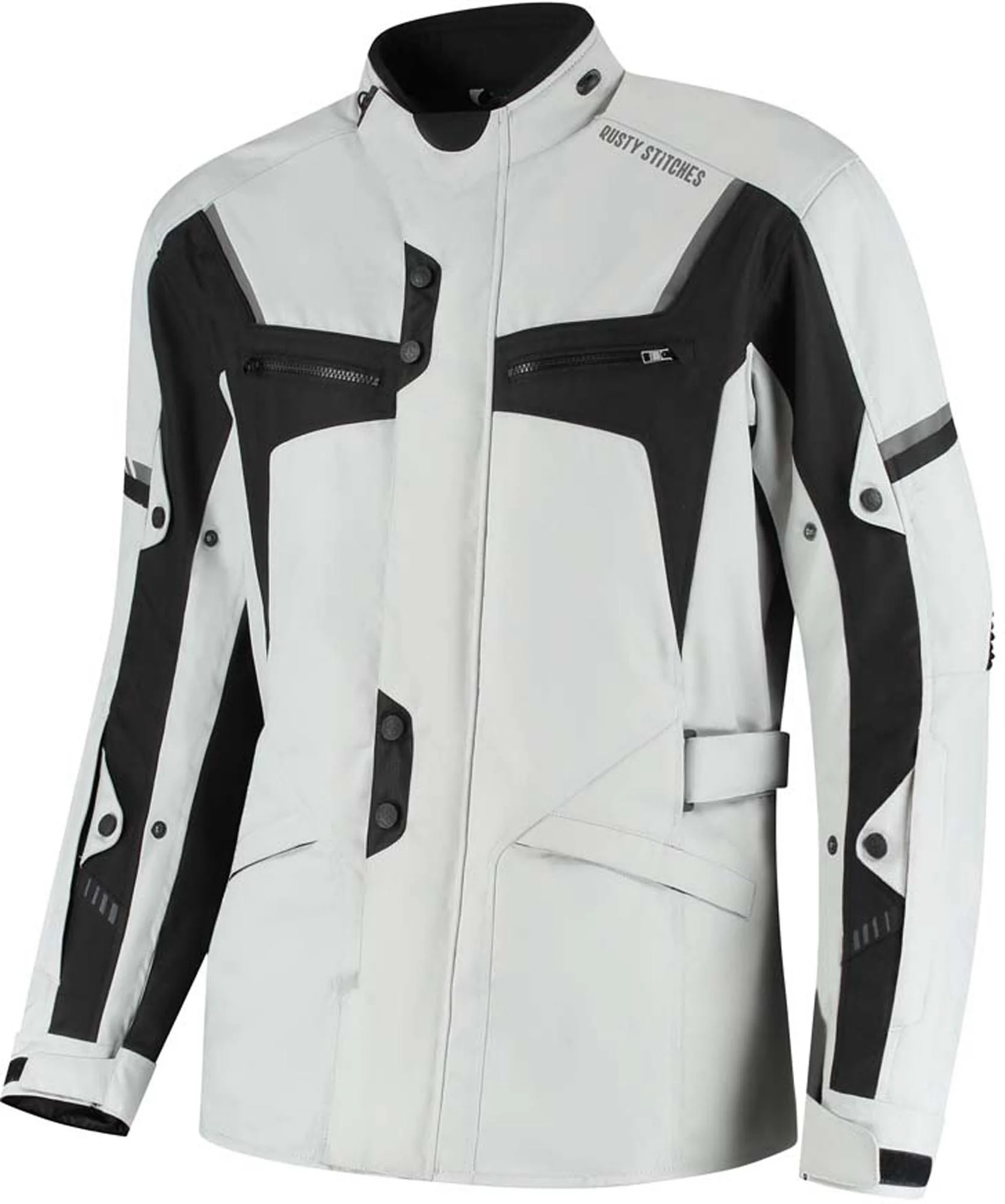 Rusty Stitches Luke waterproof Motorcycle Textile Jacket light grey/black