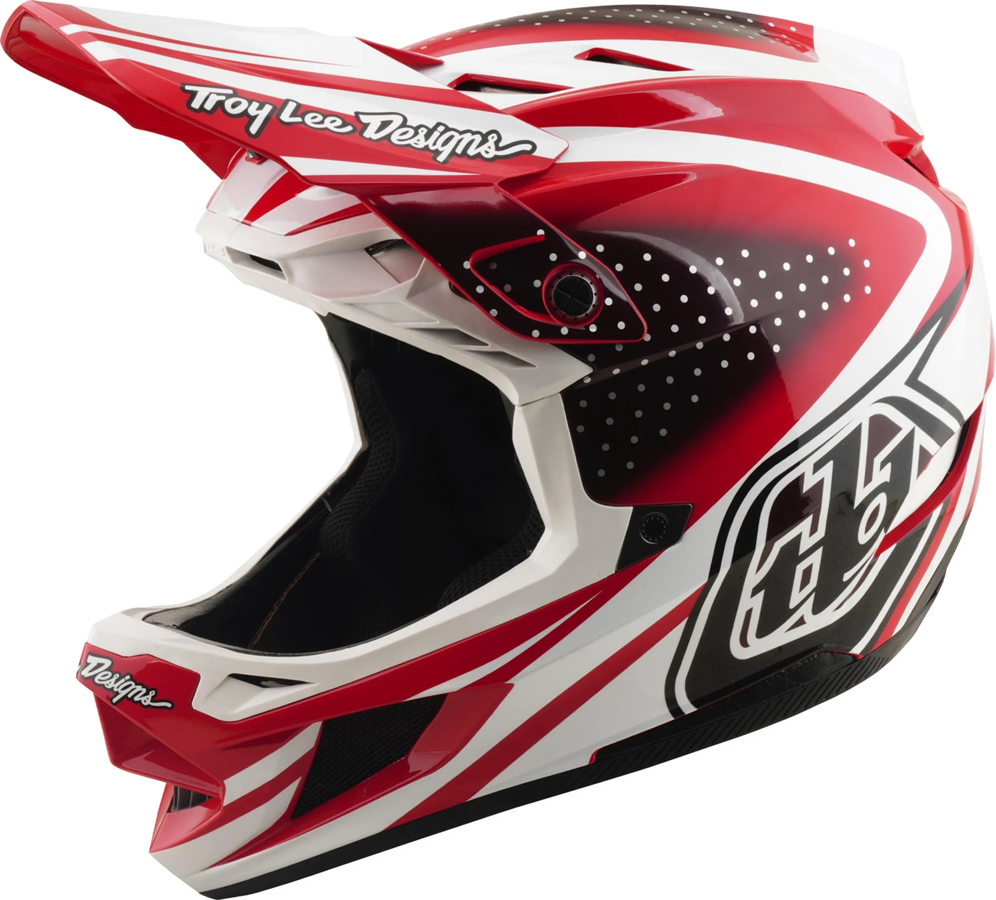 Troy Lee Designs D4 Polyacrylite MIPS The Line Downhill Helmet red/white