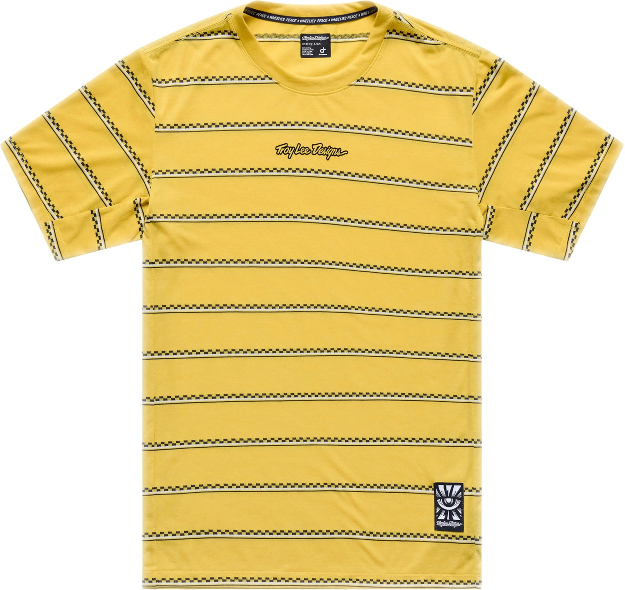 Troy Lee Designs Skyline Ride Checked Out Short Sleeve Bicycle Jersey yellow