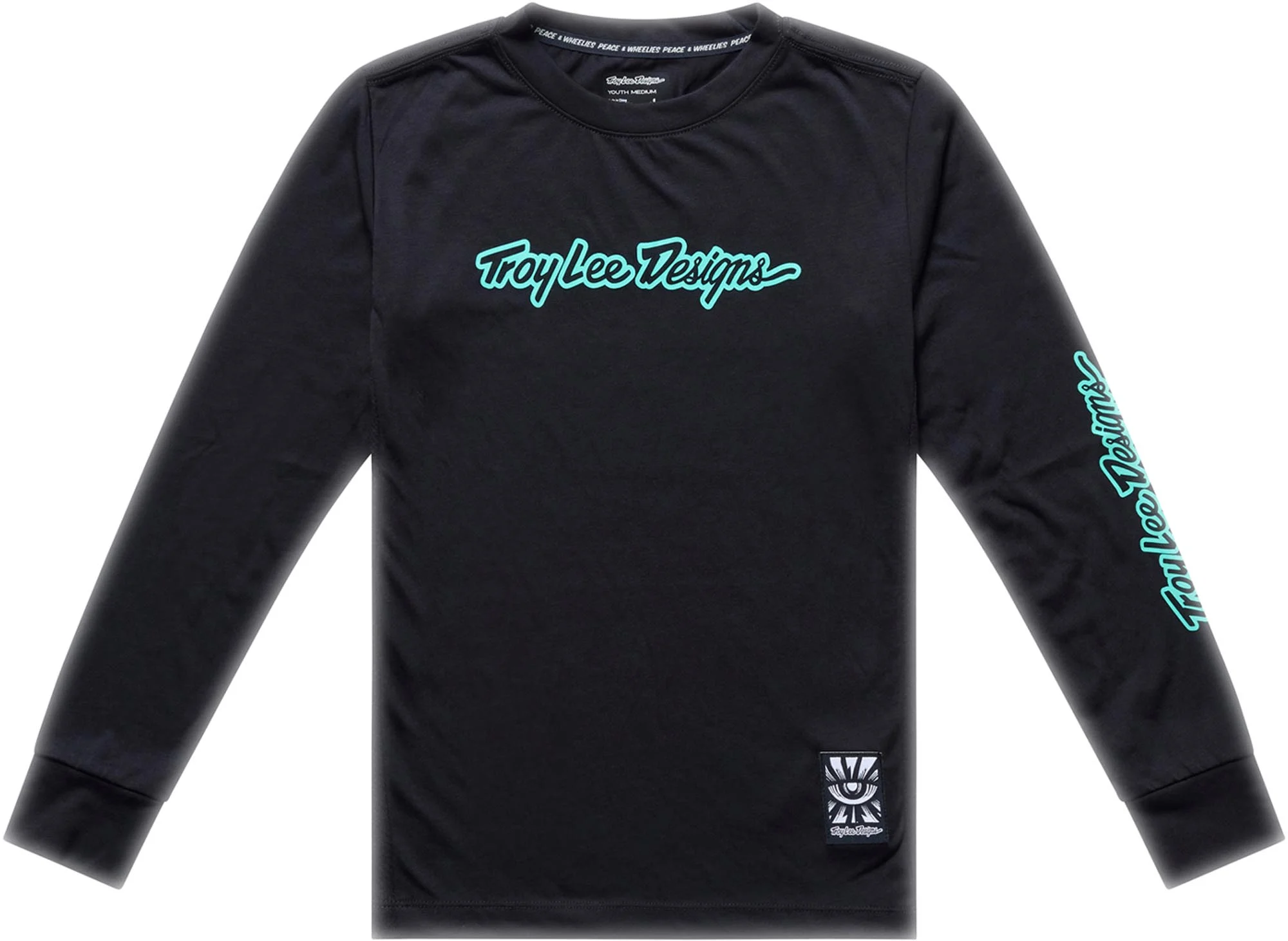 Troy Lee Designs Skyline Ride Signature Youth Bicycle Jersey black/turquoise