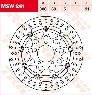 TRW Lucas MSW241 brake disc floating